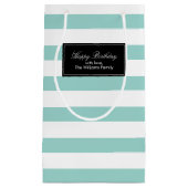 ミントのストライプなパターン スモールペーパーバッグ (正面)