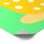 ミントのティーカップ漫画のかわいい猫 ポスター (角)