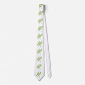 ミントのハーブ植物のボタニカルな緑の庭の水彩画 ネクタイ (正面)