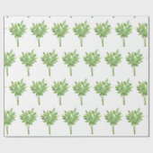 ミントのハーブ植物園の水の色のパターン ラッピングペーパー (フラット)