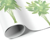 ミントのハーブ植物園の水の色のパターン ラッピングペーパー (ロールコーナー)