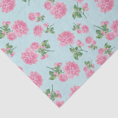 ミントのピンクのバラの花模様 薄葉紙 (詳細)
