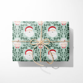 ミントのミスター&ミセスクラウス クリスマス包装紙 ラッピングペーパー