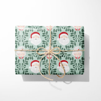 ミントのミスター&ミセスクラウス クリスマス包装紙 ラッピングペーパー
