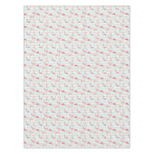 ミントのレトロのフラミンゴは縞で飾ります テーブルクロス (正面)