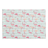 ミントのレトロのフラミンゴは縞で飾ります 枕カバー (裏面-右)