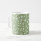 ミントの上の雪の結晶 コーヒーマグカップ (正面左)
