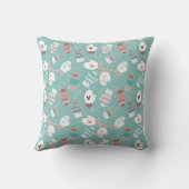 ミントの冬のクリスマスのミッテンス模様 クッション (裏面)