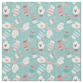 ミントの冬のクリスマスのミッテンス模様 ファブリック (見本)