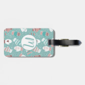 ミントの冬のクリスマスのミッテンス模様 ラゲッジタグ (裏面横)