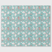 ミントの冬のクリスマスのミッテンス模様 ラッピングペーパー (フラット)