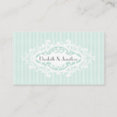 ミントの巻き物とリボン結婚のウェブサイト エンクロージャーカード (裏面)