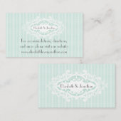 ミントの巻き物とリボン結婚のウェブサイト エンクロージャーカード (正面/裏面)
