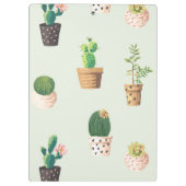 ミントの背景にロマンチックかわいい多肉果のサボテン クリップボード (裏面)