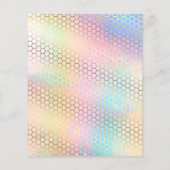 ミントの背景に蜂蜜の巣のイラスト チラシ (裏面)