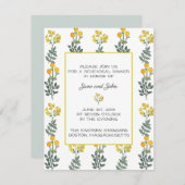 ミントの花の彩り豊かなリハーサル招待状 招待状 (正面/裏面)