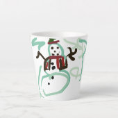 ミントの雪だるま カフェラテマグ (正面)
