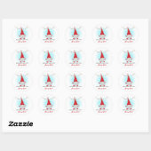 ミントの飴の杖 クリスマス ラウンドシール (シート)