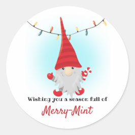 ミントの飴の杖 クリスマス ラウンドシール
