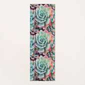 ミントはっきりしたグリーンピンクのサボテンのクローズアップ写真モダン ヨガマット (正面)