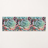 ミントはっきりしたグリーンピンクのサボテンのクローズアップ写真モダン ヨガマット (正面(横))