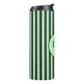 ミントはっきりしたグリーン&ブラックストライプパーソナライズされた タンブラー (回転左)