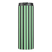 ミントはっきりしたグリーン&ブラックストライプパーソナライズされた タンブラー (裏面)