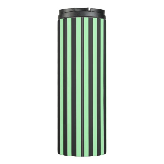 ミントはっきりしたグリーン&ブラックストライプパーソナライズされた タンブラー (裏面)