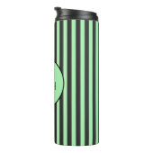 ミントはっきりしたグリーン&ブラックストライプパーソナライズされた タンブラー (回転右)