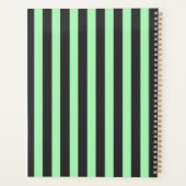 ミントはっきりしたグリーン&ブラックストライプパーソナライズされた プランナー手帳 (裏面)