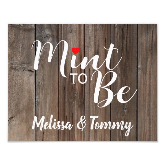 ミントはカントリー素朴バーンウェディングパーティー フォトプリント            (正面)