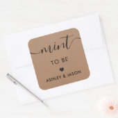 ミントはギフトラベル、結婚のミニッツステッカー、クラフト スクエアシール (封筒)