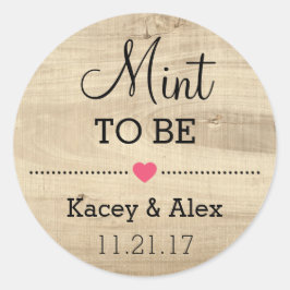 ミントは木材の結婚式の引き出物に素朴シール ラウンドシール