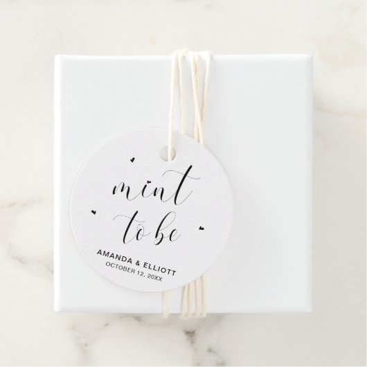 ミントは白黒のタイポグラフィ結婚 フェイバータグ (インサイチュ)
