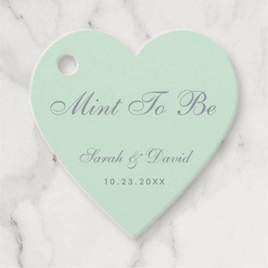 ミントは緑のハートグレー書結婚道 フェイバータグ (正面)