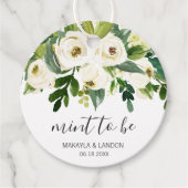 ミントは緑エレガントの白いフローラの結婚 フェイバータグ (正面)