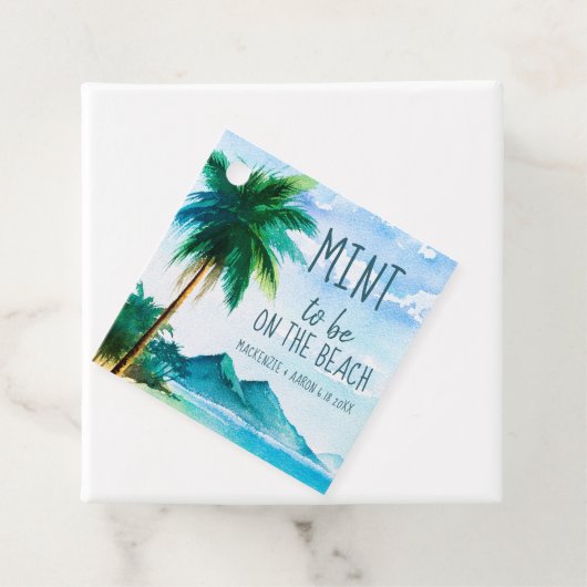 ミントは、ビーチの宛先の結婚式の好意に フェイバータグ (インサイチュ)