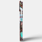 ミントは、穀物サテンのワインの円形の曲線の形状 Case-Mate iPhoneケース (裏面 / 左)