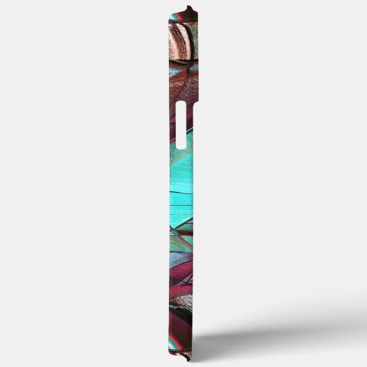 ミントは、穀物サテンのワインの円形の曲線の形状 Case-Mate iPhoneケース (裏面 / 右)