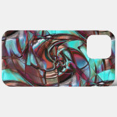 ミントは、穀物サテンのワインの円形の曲線の形状 Case-Mate iPhoneケース (裏面 (横))