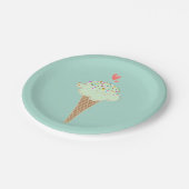 ミントアイスクリームコーン ペーパープレート (アングル)