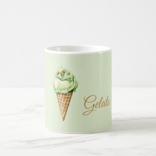 ミントアイスクリームジェラートの誕生日  コーヒーマグカップ (中央)