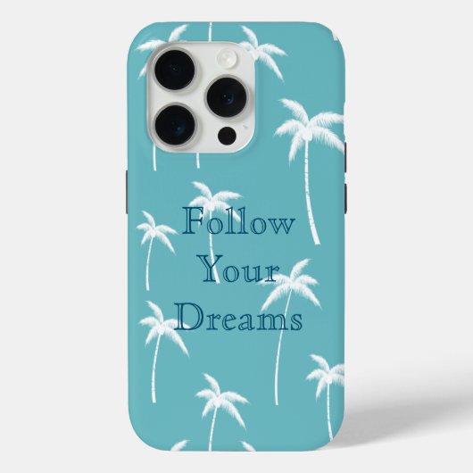 ミントアクアと白いヤシの木 Case-Mate iPhoneケース (裏面)