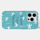 ミントアクアと白いヤシの木 Case-Mate iPhoneケース (裏面 (横))