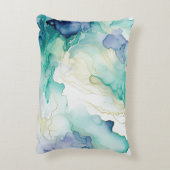 ミントアクアインクマーブル アクセントクッション (裏面(縦))