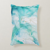 ミントアクアインクマーブル アクセントクッション (正面(垂直))
