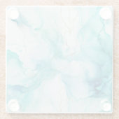 ミントアクアインクマーブル ガラスコースター (裏面)