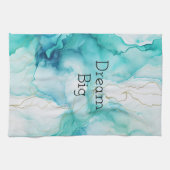 ミントアクアインクマーブル キッチンタオル (横)