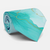 ミントアクアインクマーブル ネクタイ (ロール)
