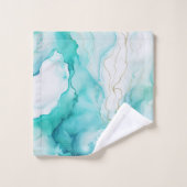 ミントアクアインクマーブル バスタオルセット (ウォッシュタオル)